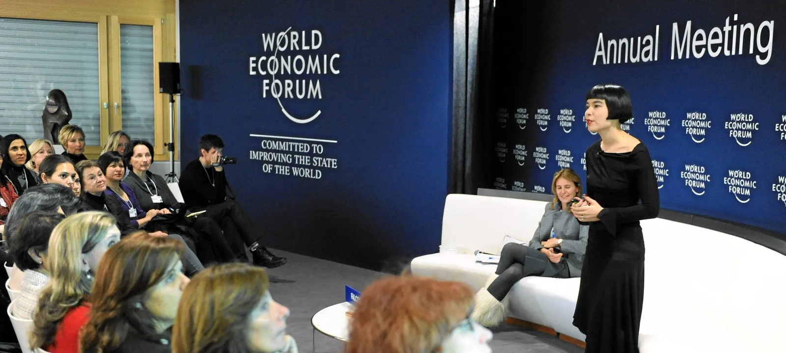 Drue Kataoka speaking at the World Economic Forum Annual Meeting, Davos
